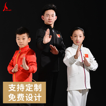 National team sportswear suit men and women taekwondo tai chi training loose beating group to serve children martial arts costumes