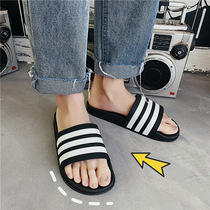 Slipper men and women tide summer 2021 new exterior wear beach sandals non-slip bath home couple a pair of one word drag