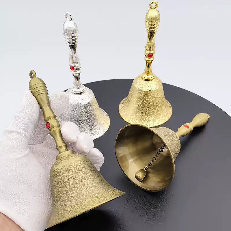 佛具用品纯铜三清铃道士太极八卦三叉铃仿古手摇铃铛法器八仙铃铛