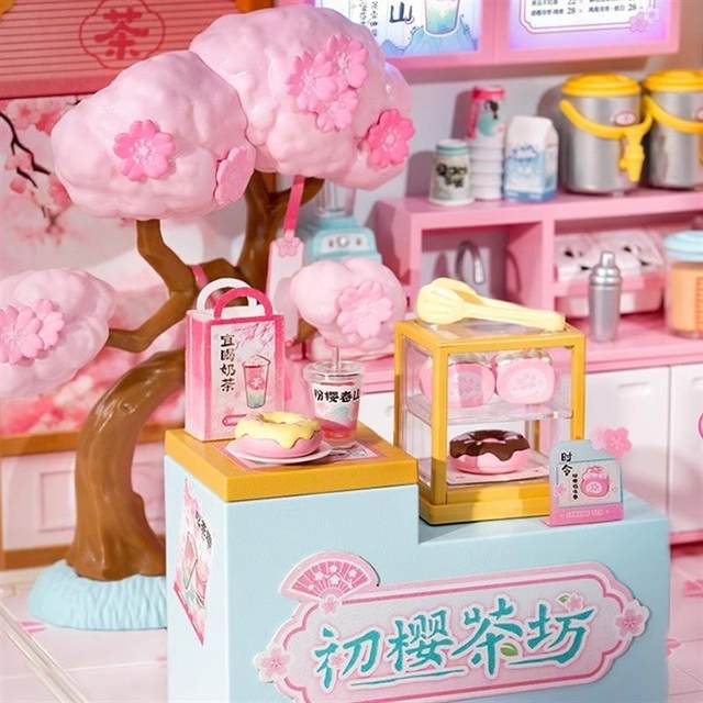 Super World Chuying Teahouse Handmade DIY House Puzzle Lego Building Block Assembling Toy Children's Day Gift