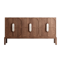 Medieval style entrance cabinet Nordic black walnut sideboard retro storage cabinet living room new Chinese style entrance storage cabinet