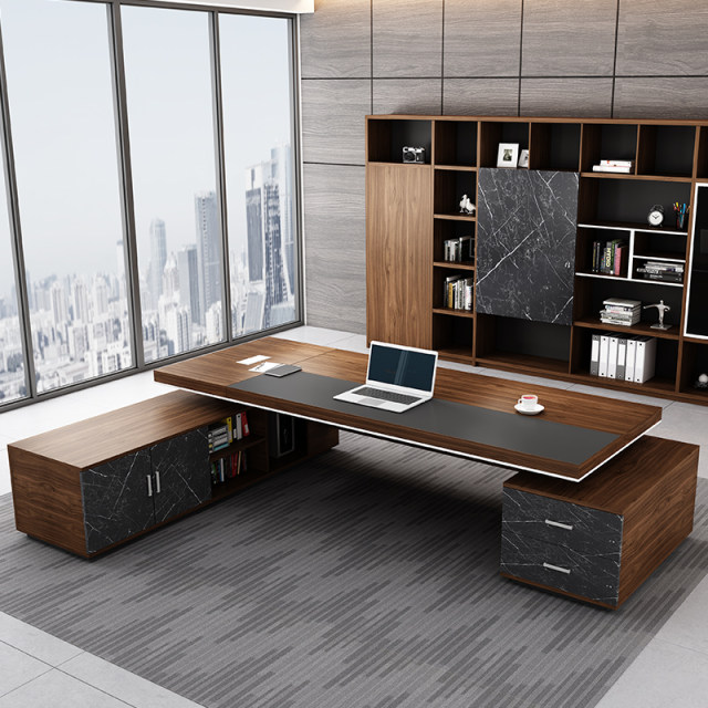 Office boss desk simple modern president desk and chair combination executive desk commercial office furniture single general manager