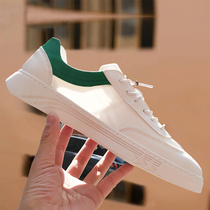 100 lapped ice silk small white shoes Han version trendy mens shoes summer breathable thin section 2022 new unlacing sloth board shoes