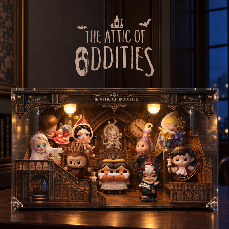 Suitable for Bubble Mart's Quirky Loft Series Display Box, Halloween Acrylic Dust-Proof Blind Box Storage