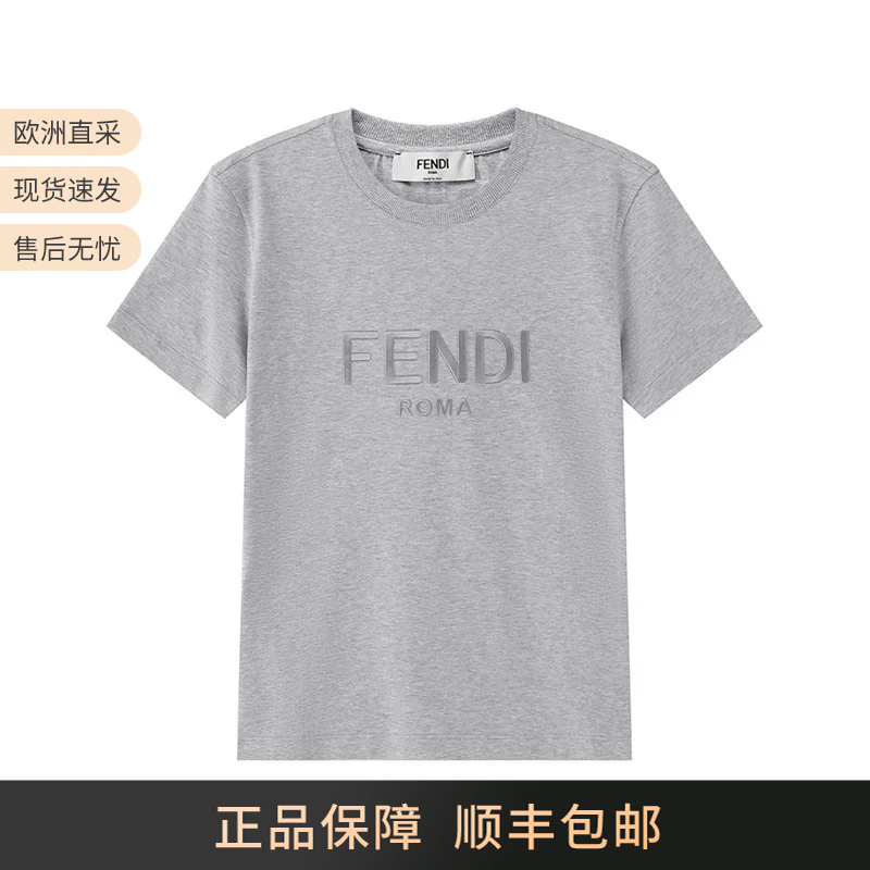 Fendi Fendi New Summer Women's Cotton Round Neck Short-Sleeved T-Shirt Top Fs7254 At1P