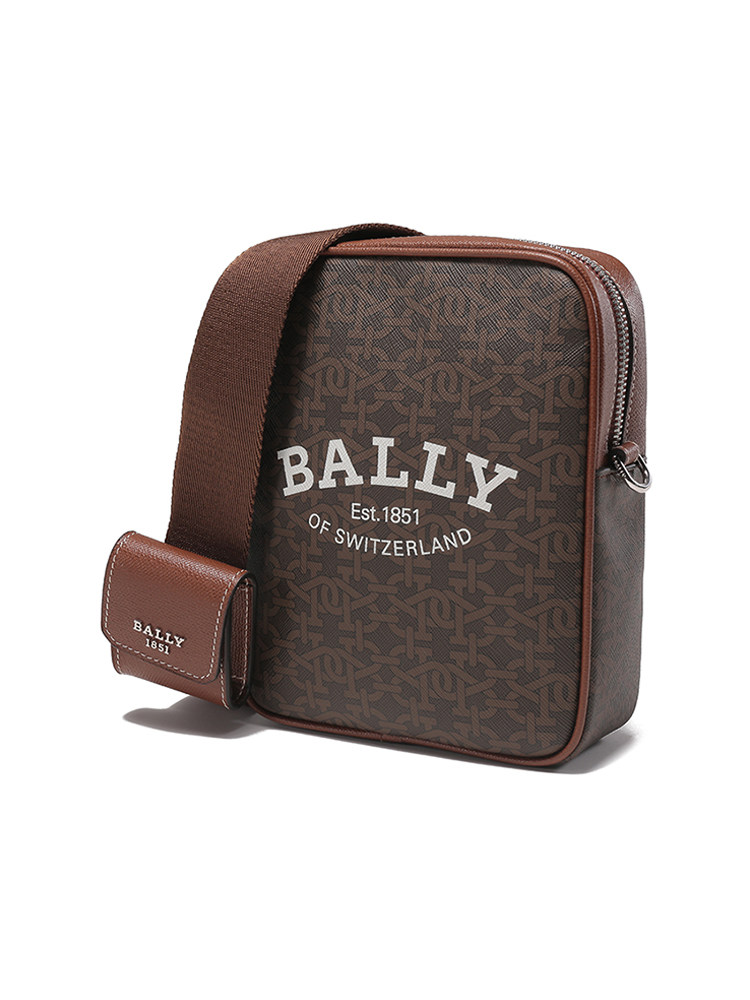 [Premium Selection] Bally Men's Tpu Single Shoulder Crossbody Bag with Classic Logo Pattern Bhenn Tml