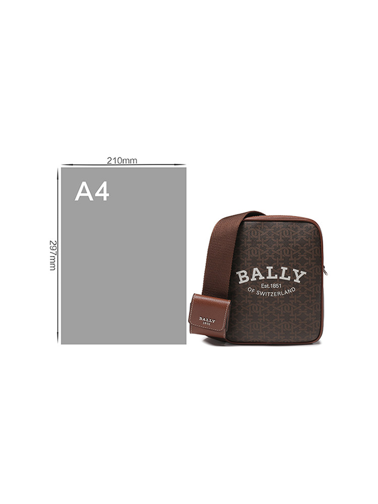 [Premium Selection] Bally Men's Tpu Single Shoulder Crossbody Bag with Classic Logo Pattern Bhenn Tml