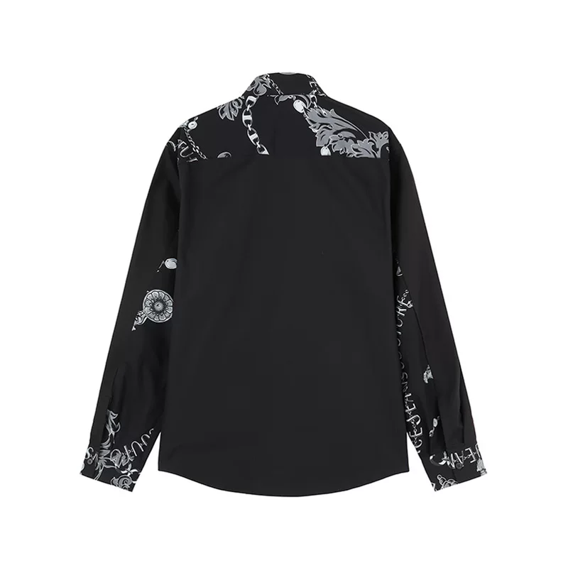 Рубашка мужская Versace с хлопковым принтом буквы, обычная длинный рукав, 75GAL205 NS277