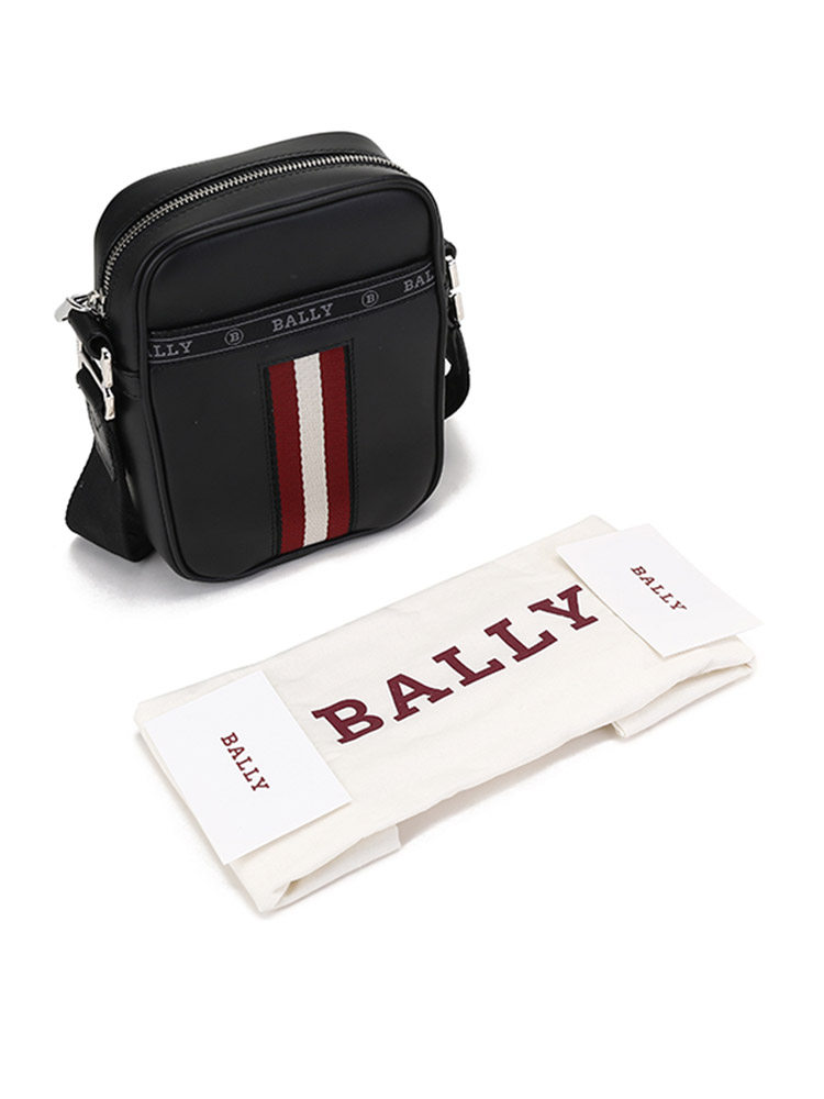 Bally Men's Striped Logo Leather Shoulder Crossbody Bag Chest Bag Messenger Bag Heyot