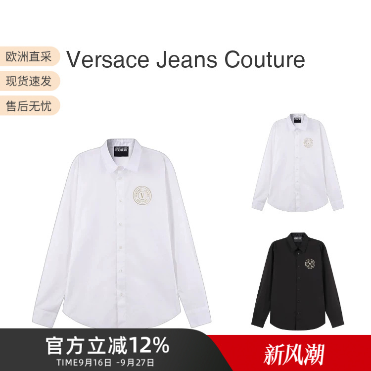 Versace Vjc Men's Cotton Casual Long-Sleeved Shirt with V Logo Men's Shirt Versace Vjc Men's Cotton Casual Long-Sleeved Shirt with V Logo Men's Shirt