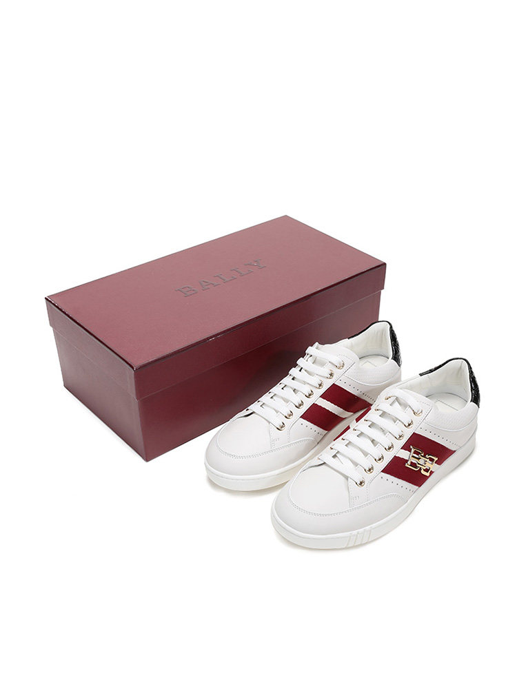 Bally/Bally Men's Fabric and Leather Casual Sneakers, White Shoes Winton