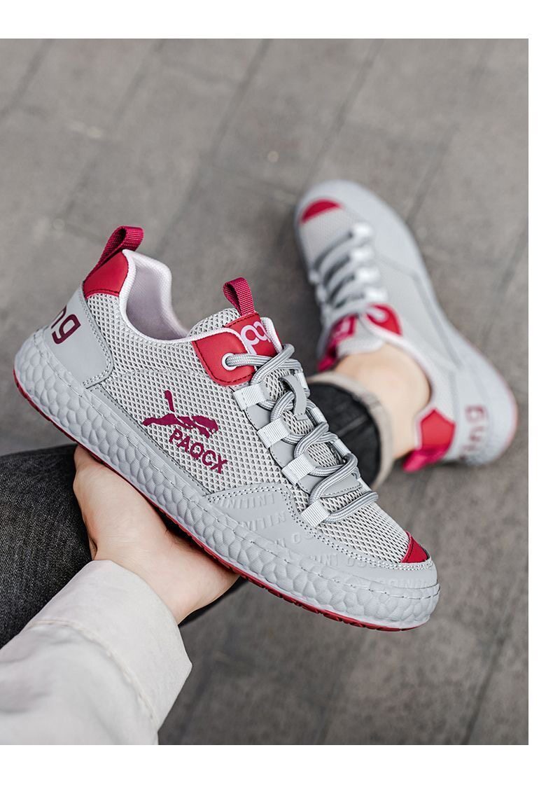 Men's Breathable Mesh Running Shoes Soft Sole Versatile Trainers_voghion.com