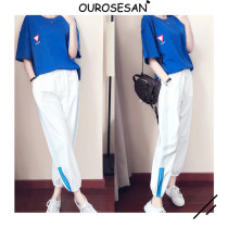 OUROSESAN SHORT SLEEVE SPORTS SUIT WOMEN 2021 Summer Fashion Korean version loose casual long pants Two sets of damp