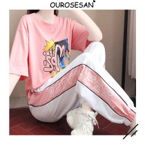 OUROSESAN LIGHT EXTRAVAGANT BRAND SPORTS CASUAL SUIT WOMEN SUMMER LOOSE FOREIGN AIR FASHION LOOSER Slim two-piece set