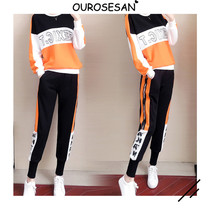 OUROSESAN SPORTS SUIT WOMENS NEW KOREAN VERSION FASHION BOOMER LOOSE CASUAL DRESS Two sets
