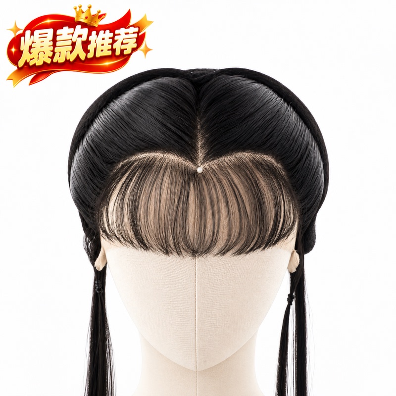 High-Quality Realistic Half-Head Wig for Traditional Chinese Operas (E.G., Yue Opera, Huangmei Opera) (Head Mold Not Included)