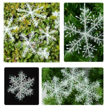 Foreign Trade Christmas Tree Decoration Pendant Window Glass Snowflake Christmas Snowflake Hanging Accessories Christmas Scene Decorations