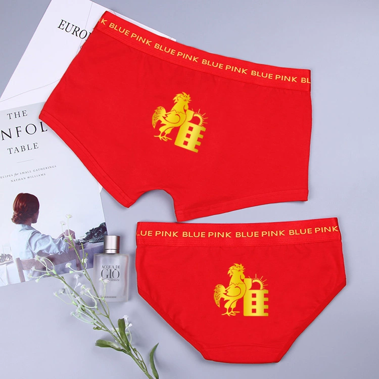 SpongeBob vài đồ lót cotton eo thấp nam boxer nữ tam giác phù hợp với cung hoàng đạo đỏ đồ lót năm