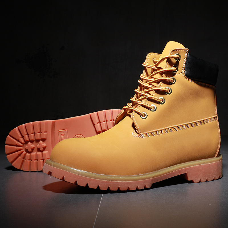 Uncle Martin boots men's leather high boots waterproof big head tooling shoes in the tube plus velvet men's boots kick not bad rhubarb boots