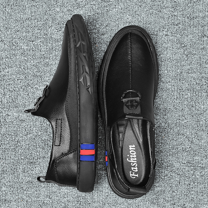 Autumn men's shoes slip-on small white shoes men's leather flat shoes men's Korean version all-match casual shoes loafers men's