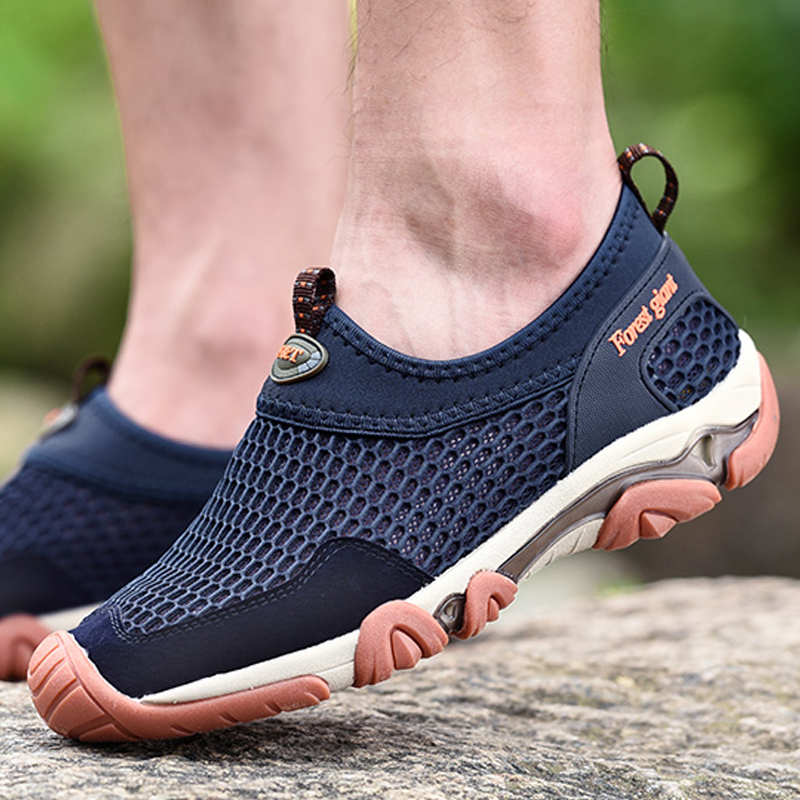 Spring and summer mesh shoes men's shoes breathable outdoor hiking shoes soft bottom non-slip sports shoes men's casual travel shoes