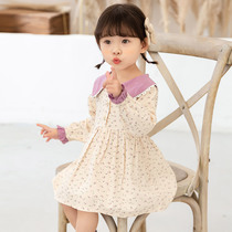 Female baby floral skirt 2021 new spring and autumn children cotton skirt foreign girl dress baby princess dress