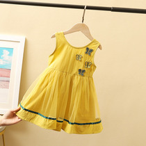 Purple Butterfly Girl dress summer 2021 New style childrens dress female baby princess dress mesh dress