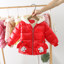Female baby cotton clothes winter clothes 2020 new children thick bright leather cotton clothes foreign girls long down cotton jacket