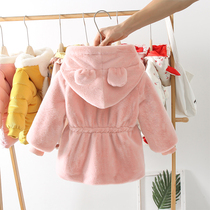 Womens baby winter cotton clothes girls thick sweater 2020 new foreign style children Winter children plus velvet coat
