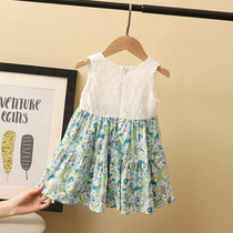 Girls summer floral dress 2020 new little girl foreign style cotton skirt childrens dress summer princess dress