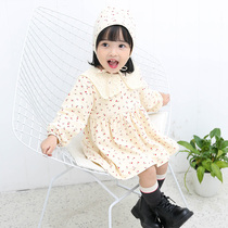 Girl baby princess dress autumn winter clothes 2020 new girls dress children flower foreign style children plus velvet skirt