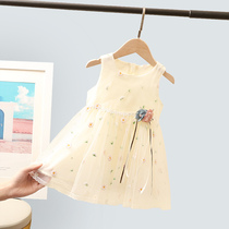 Purple Butterfly Girl dress summer 2021 New Net red ocean air skirt childrens mesh princess dress baby summer dress