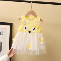 Baby girl dress summer 2021 New 1-3 years old childrens small skirt 5 foreign style cute girl princess dress summer