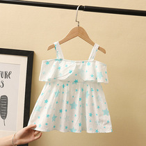 Girl summer suspender skirt 2021 new little girl cotton dress foreign children baby princess dress summer