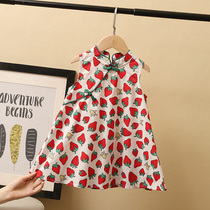 Girls Hanfu Dress Summer 2020 New Children Cotton Sleeveless Cheongsam Girl Baby Skirt