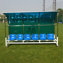 Direct sale 6 seat outdoor mobile player soccer bench court coach spectator football field shading rest chair