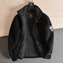 (One piece of winter thickened lamb velvet foreign trade stock) Autumn and winter mens stand-up collar cotton-padded jacket jacket