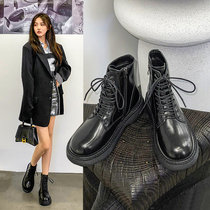 Genuine leather Martin boots Summer thin women 2022 New spring autumn single boot thick bottom 100 lapped short cylinder boots Inn Wind