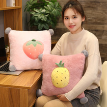 Strawberry Pineapple Pillow Office Sofa Cushion Cute Girl Heart Rabbit Cashmere Bed Pillow Small Pillow Removable and Washable