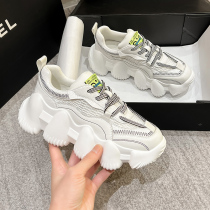 Old daddy shoes women 2022 Summer new thick bottom muffin sports shoes Breathable Mesh Face Small White Shoes Summer Money