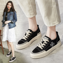 Sail Cloth Shoes Women Low Gang Black 2022 Summer New 100 Hitch Thick Bottom Shoes Casual Sneakers Board Shoes Summer