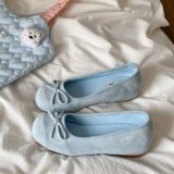 Высокие балетки с бантиком, обувь, летняя подходит с юбкой, французский стиль