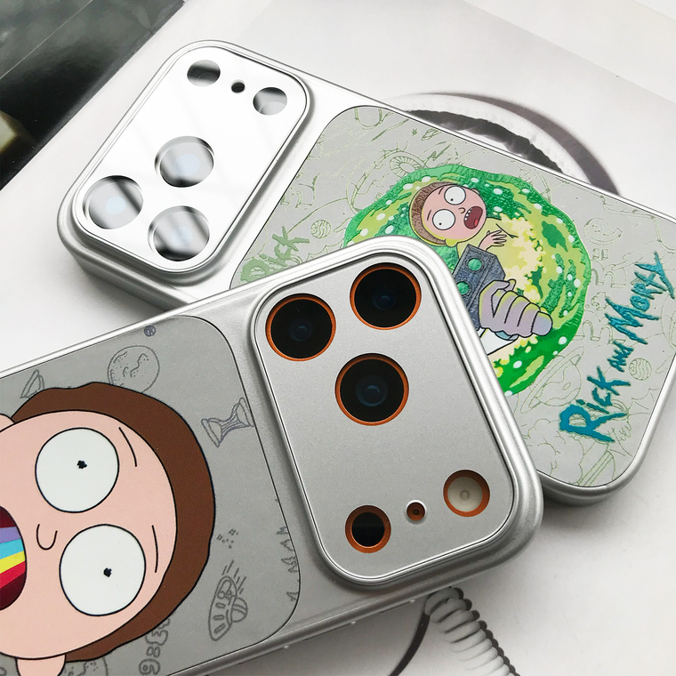 Rick and Morty Rainbow Tongue Sticker Collage Cartoon iPhone Case