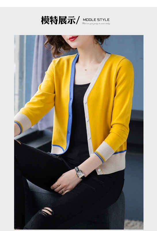 Mùa xuân lưới màu đỏ dệt kim cardigan của phụ nữ áo len ngắn mùa xuân và mùa thu 2020 mẫu mới nhỏ bên ngoài khăn choàng nước ngoài - Đan Cardigan