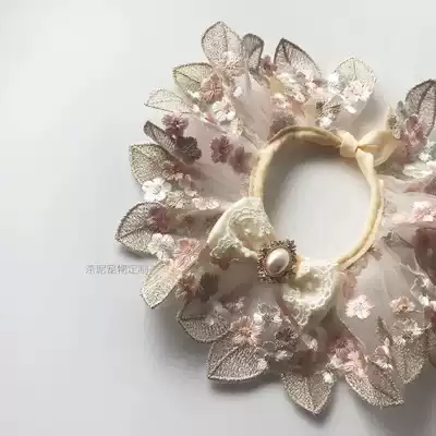 Spot high-end pet saliva towel custom puppet beauty short English short Malzis collar saliva towel