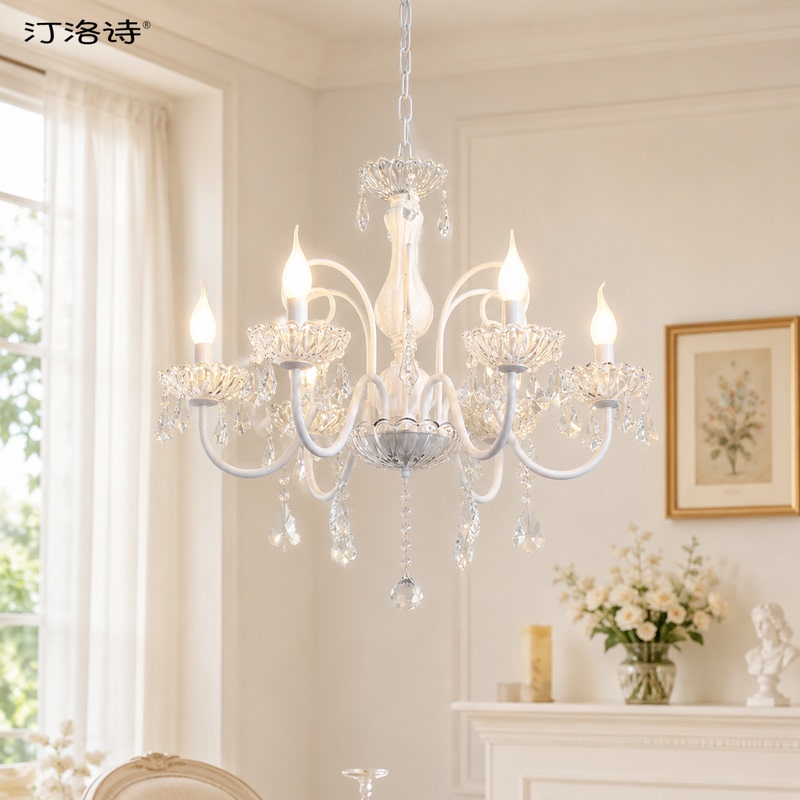 French-Style Crystal Chandelier for Living Room, Princess Room, Bedroom, Girl's Room, Fresh Pastoral Dining Room, ins Style Creative Lighting Fixtures French-Style Crystal Chandelier for Living Room, Princess Room, Bedroom, Girl's Room, Fresh Pastoral Dining Room, ins Style Creative Lighting Fixtures