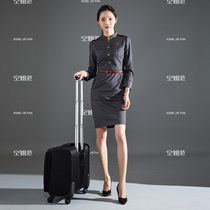 High-end striped dress female autumn long sleeve dress temperament office worker property consultant sales department work clothes