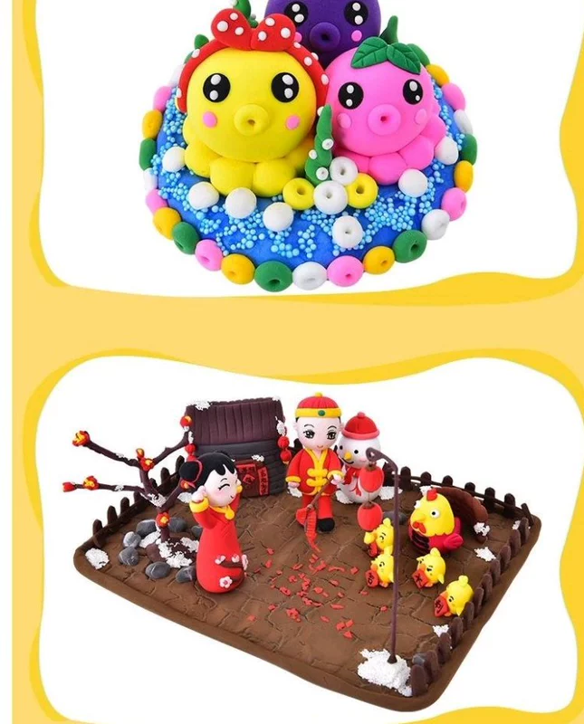 Đất sét siêu nhẹ 24 màu plasticine không gian màu đất sét sét bông tuyết không độc hại siêu mềm đặt đất sét đồ chơi đồ chơi