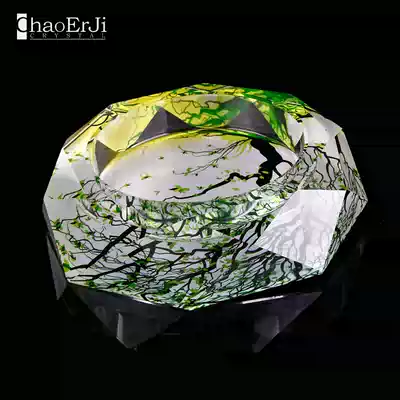 Crystal ashtray creative personality trend multifunctional glass ashtray European style cute office living room custom