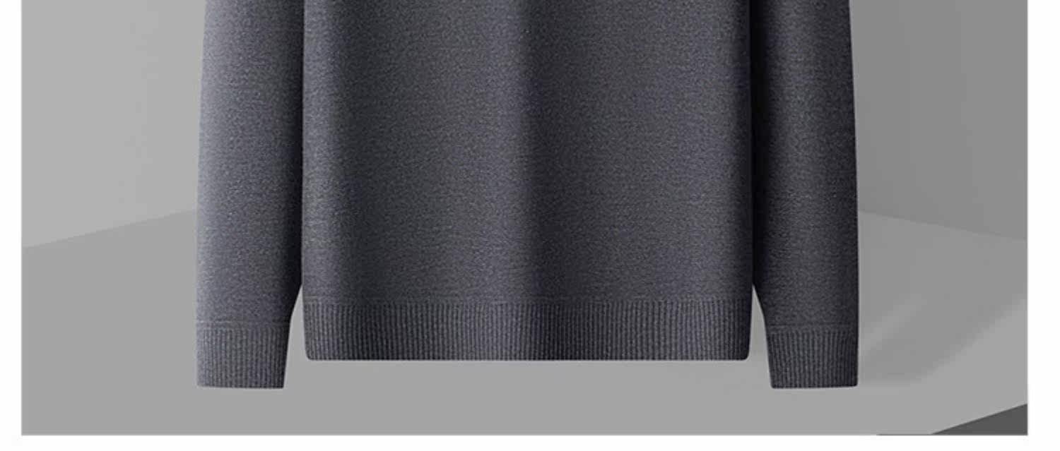 Шерстяной демисезонный лонгслив, футболка polo, мужской трикотажный свитер, для среднего возраста Romon / Romon 